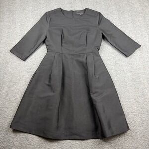 Blaque Label Black Fit and Flare Dress 3/4 Sleeve Pleated Mini XS